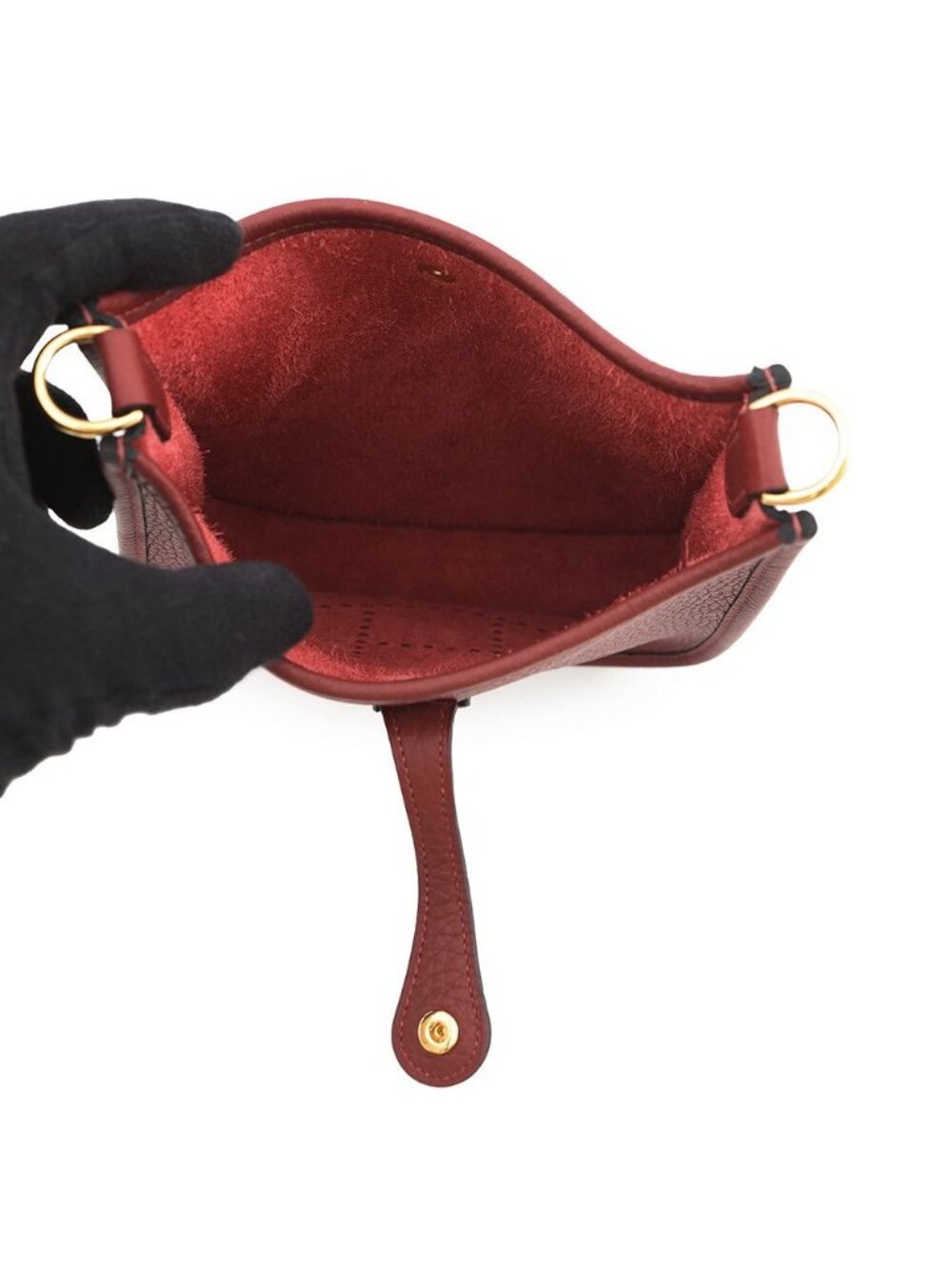 Hermes Shoulder Bag Evelyne TPM 111 cm Amazon Rouge Ash Gold Taurillon Clemence - Picture 4 of 6